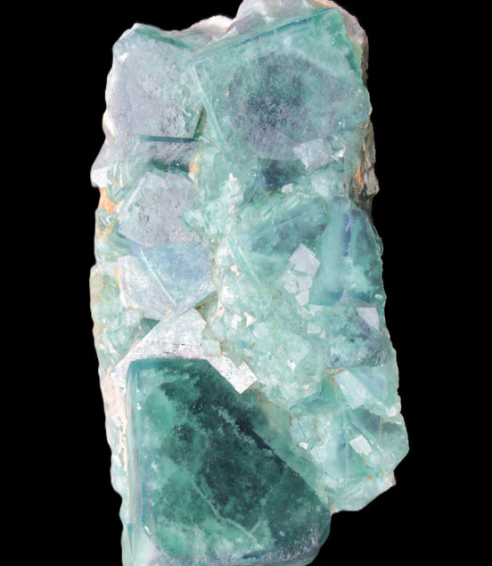 Green Fluorite cubic crystal cluster 130*100*50mm 1365g in sunlight - Rocks and Things Store