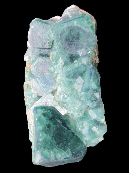 Green Fluorite cubic crystal cluster 130*100*50mm 1365g in sunlight - Rocks and Things Store