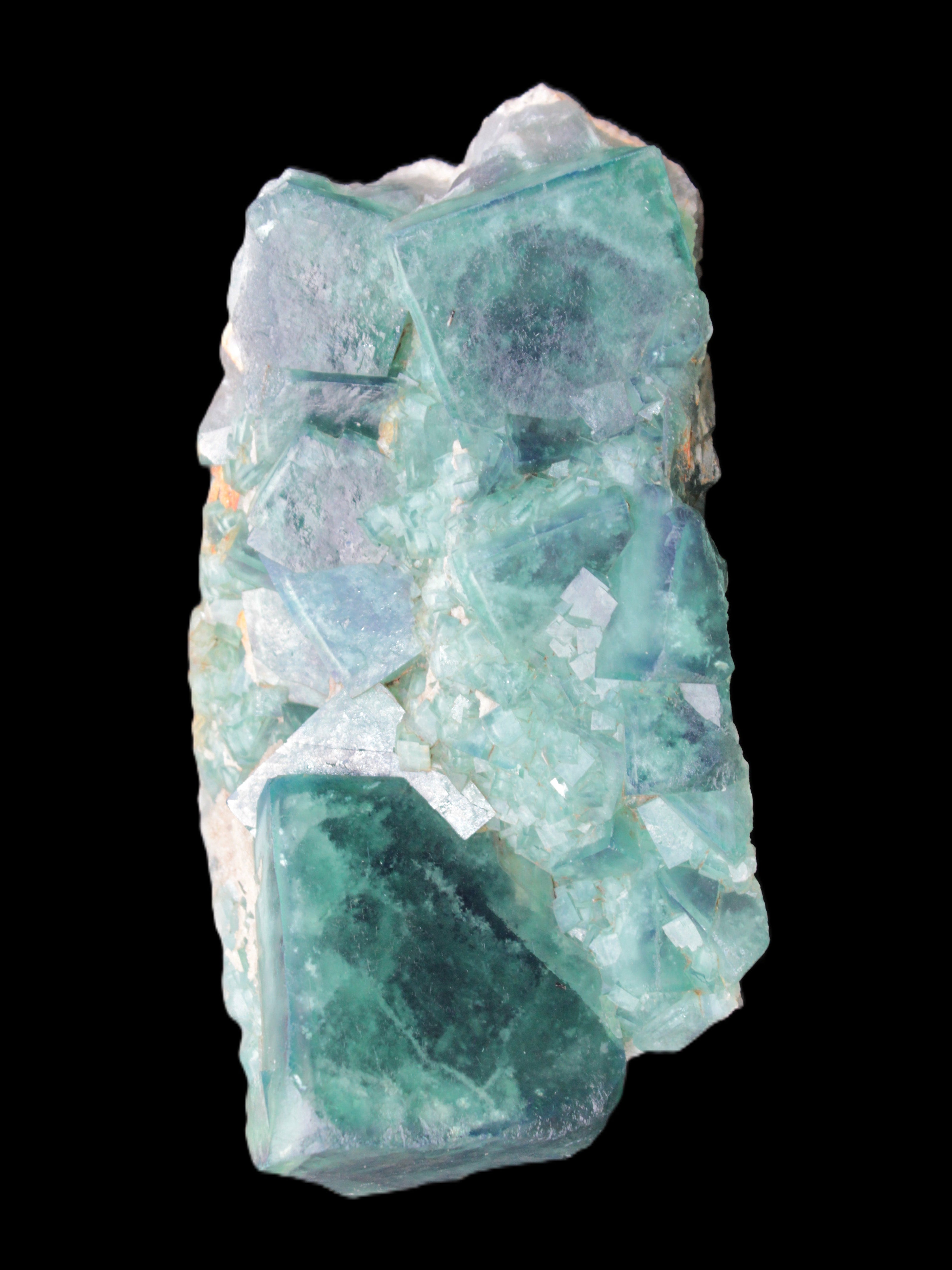 Green Fluorite cubic crystal cluster 130*100*50mm 1365g in sunlight - Rocks and Things Store