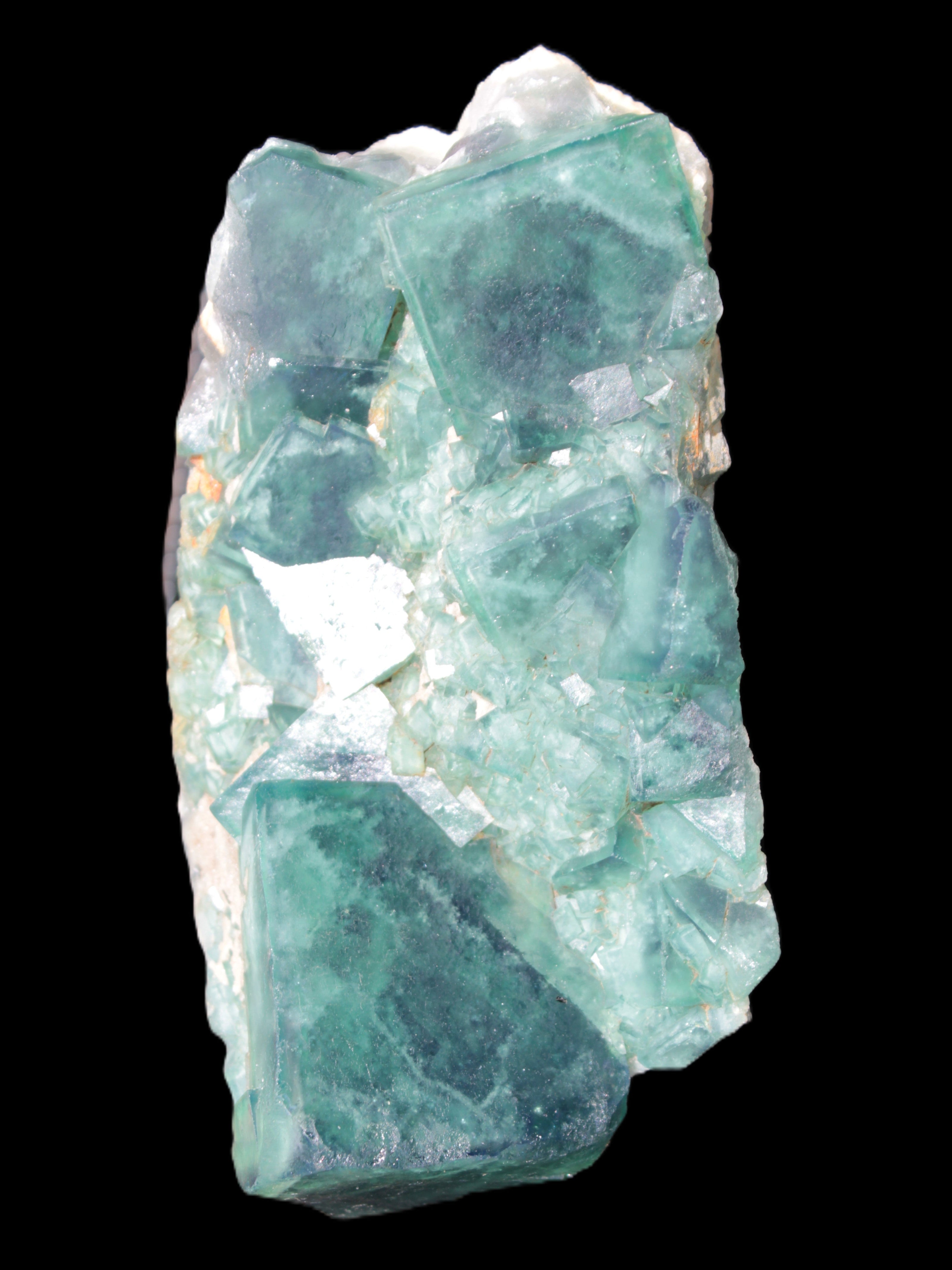 Green Fluorite cubic crystal cluster 130*100*50mm 1365g in sunlight - Rocks and Things Store