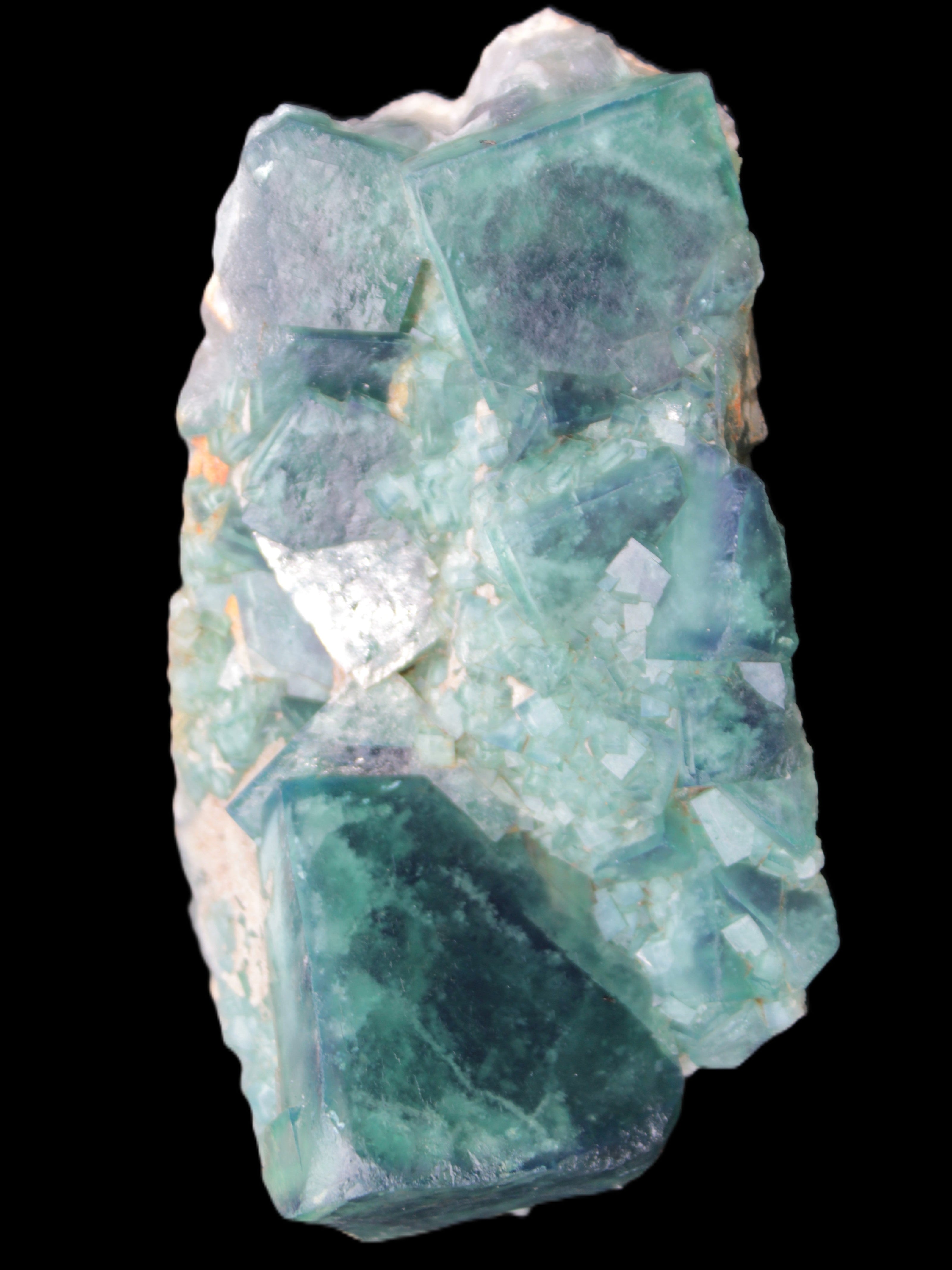 Green Fluorite cubic crystal cluster 130*100*50mm 1365g in sunlight - Rocks and Things Store