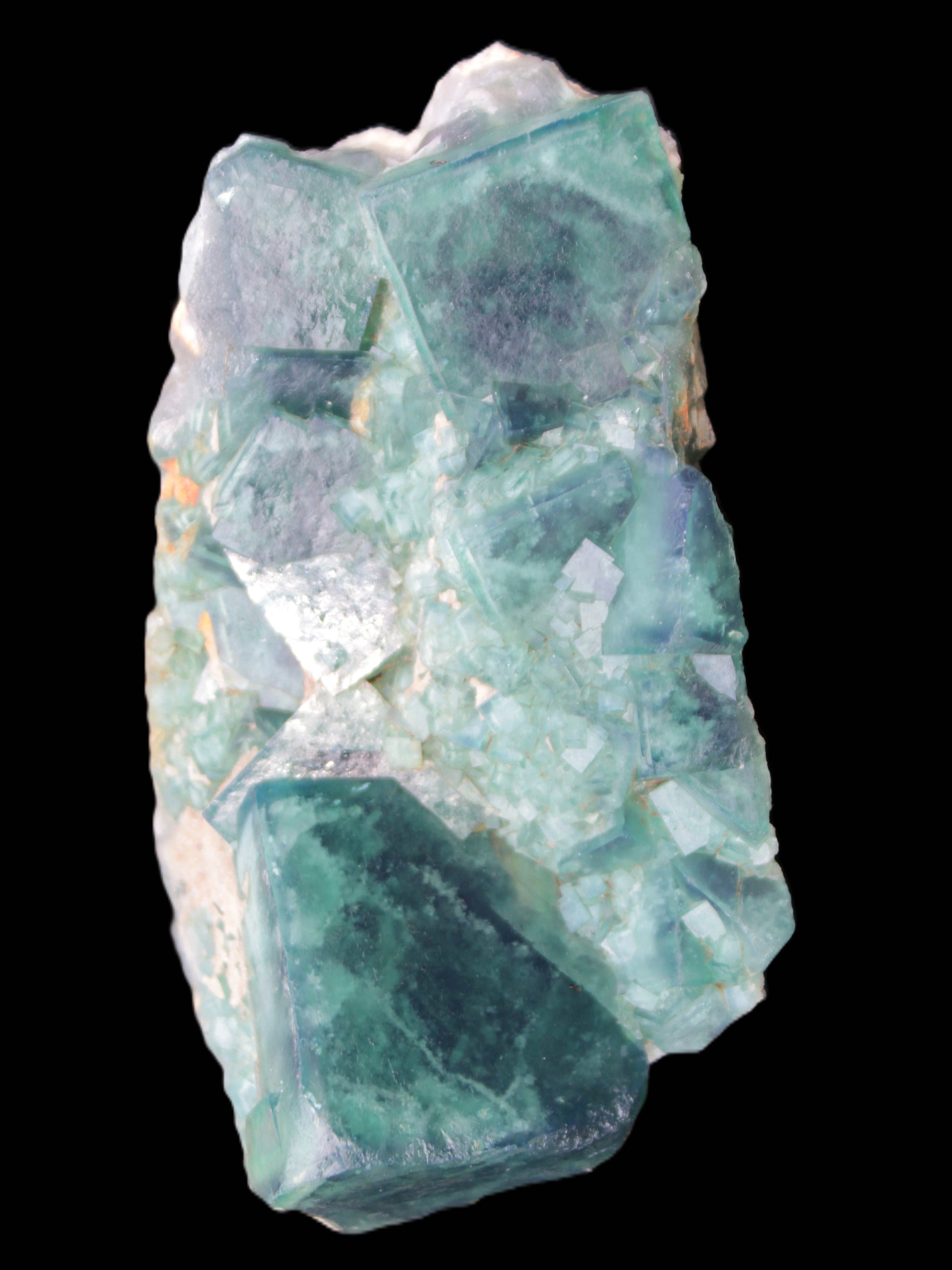 Green Fluorite cubic crystal cluster 130*100*50mm 1365g in sunlight - Rocks and Things Store