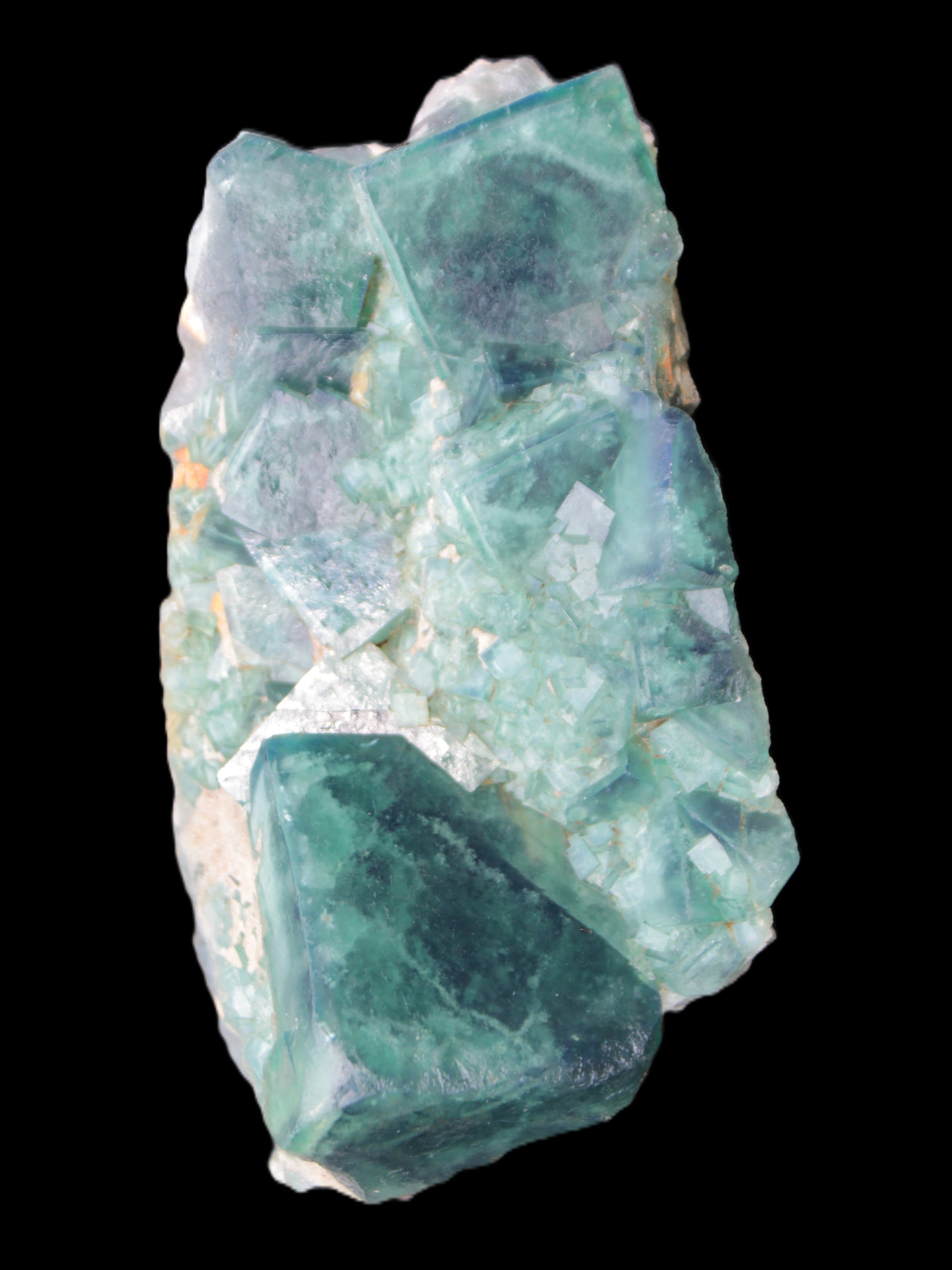 Green Fluorite cubic crystal cluster 130*100*50mm 1365g in sunlight - Rocks and Things Store