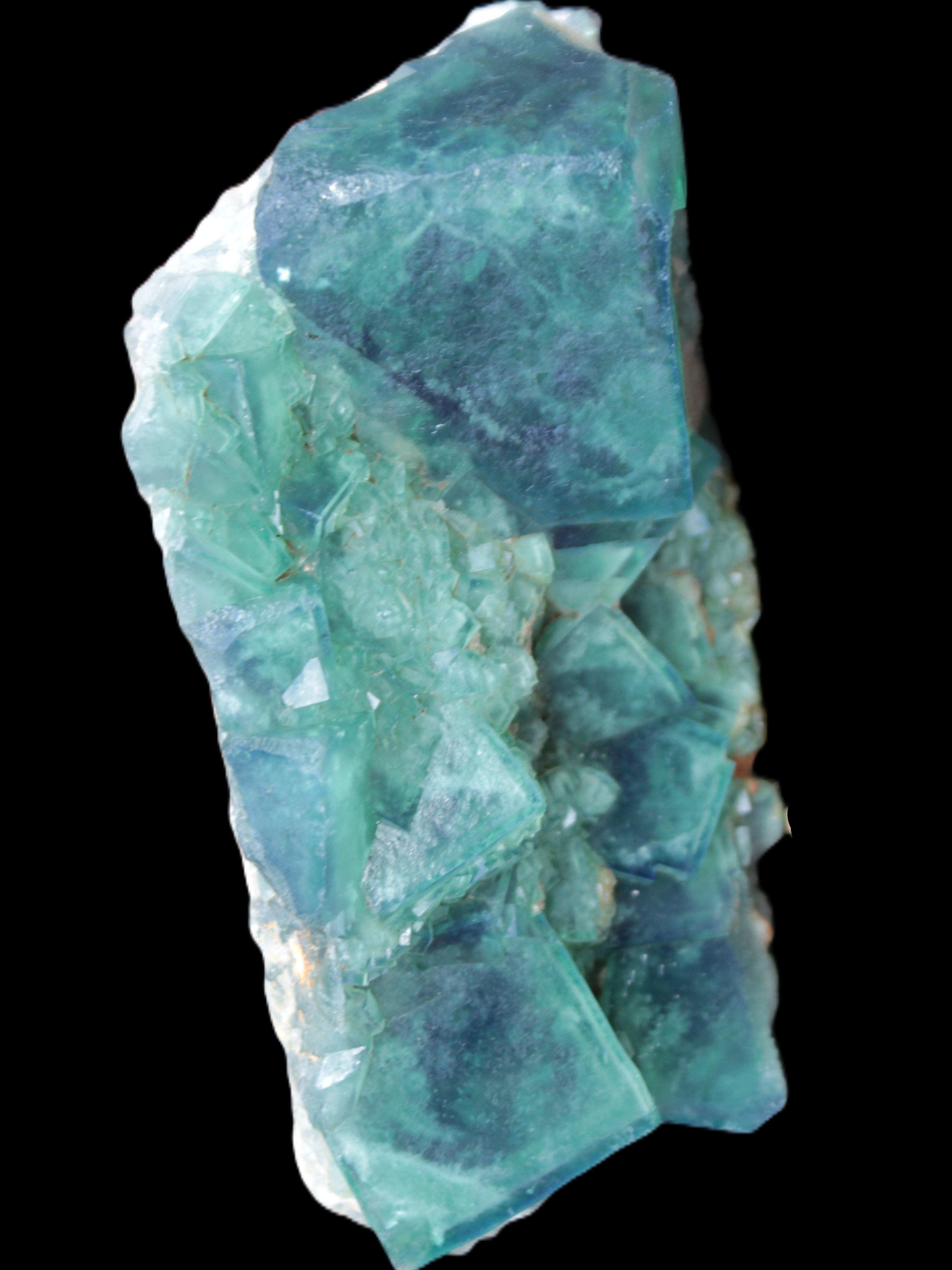 Green Fluorite cubic crystal cluster 130*100*50mm 1365g in sunlight - Rocks and Things Store