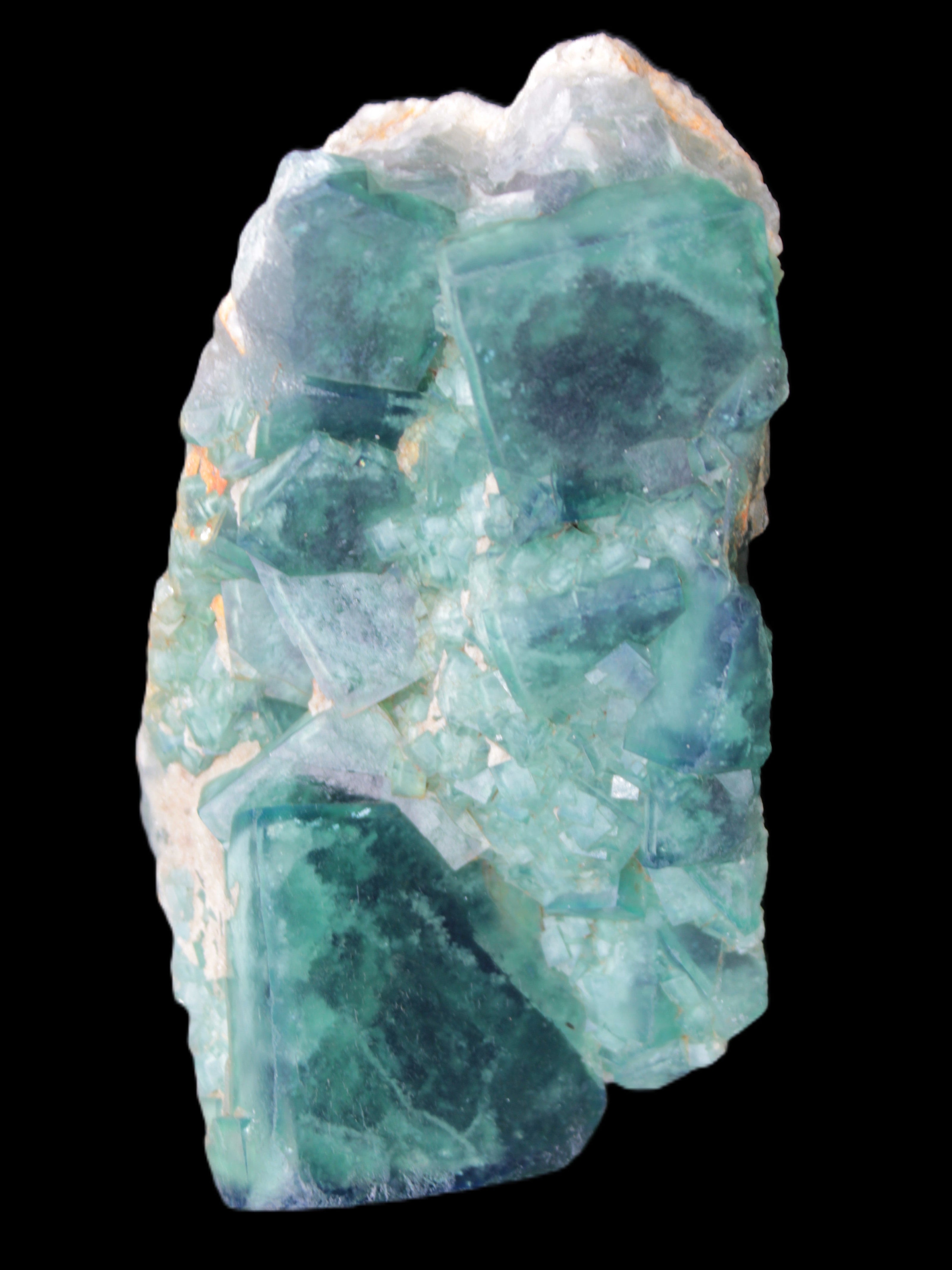 Green Fluorite cubic crystal cluster 130*100*50mm 1365g in sunlight - Rocks and Things Store