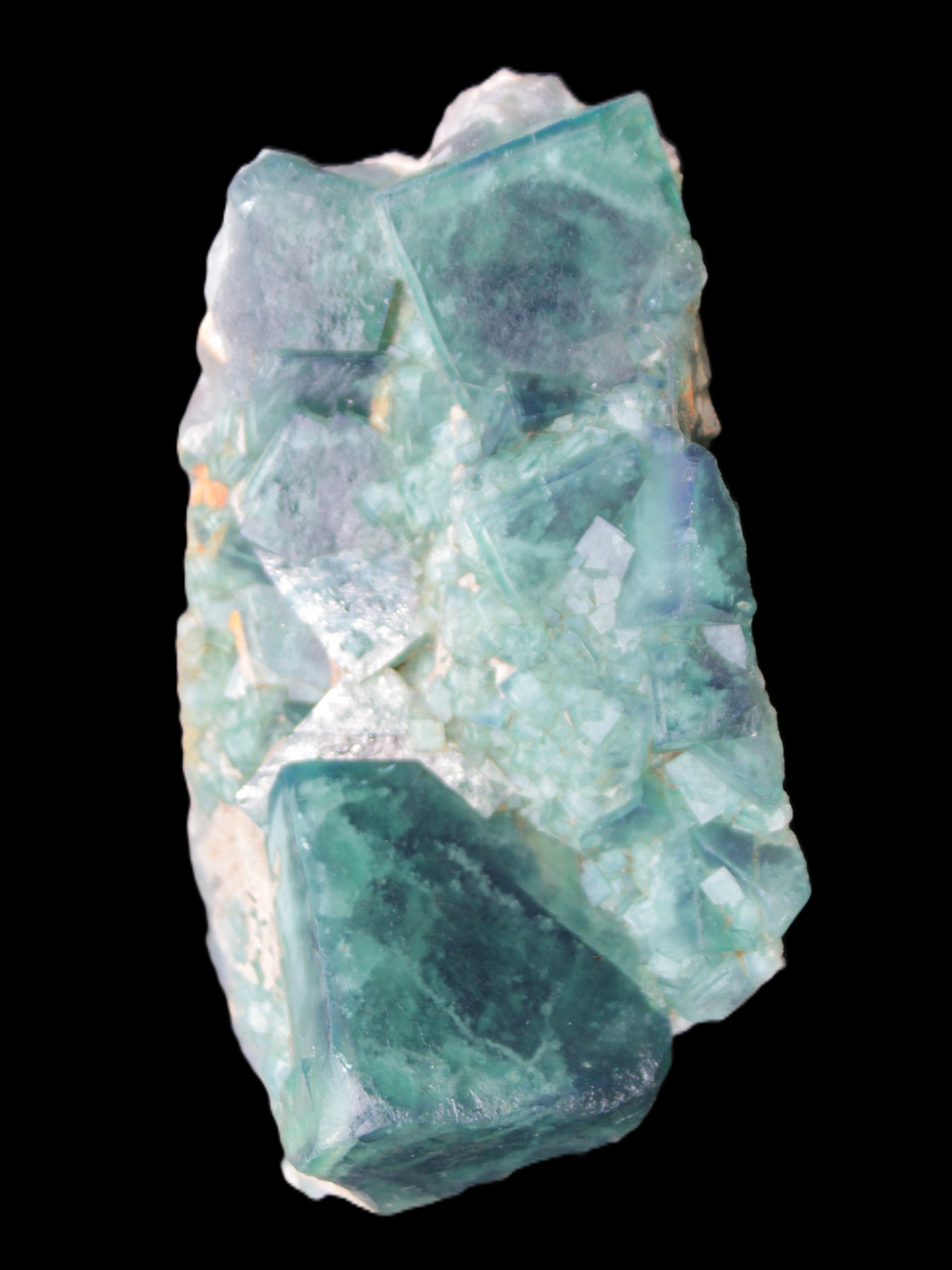 Green Fluorite cubic crystal cluster 130*100*50mm 1365g in sunlight - Rocks and Things Store