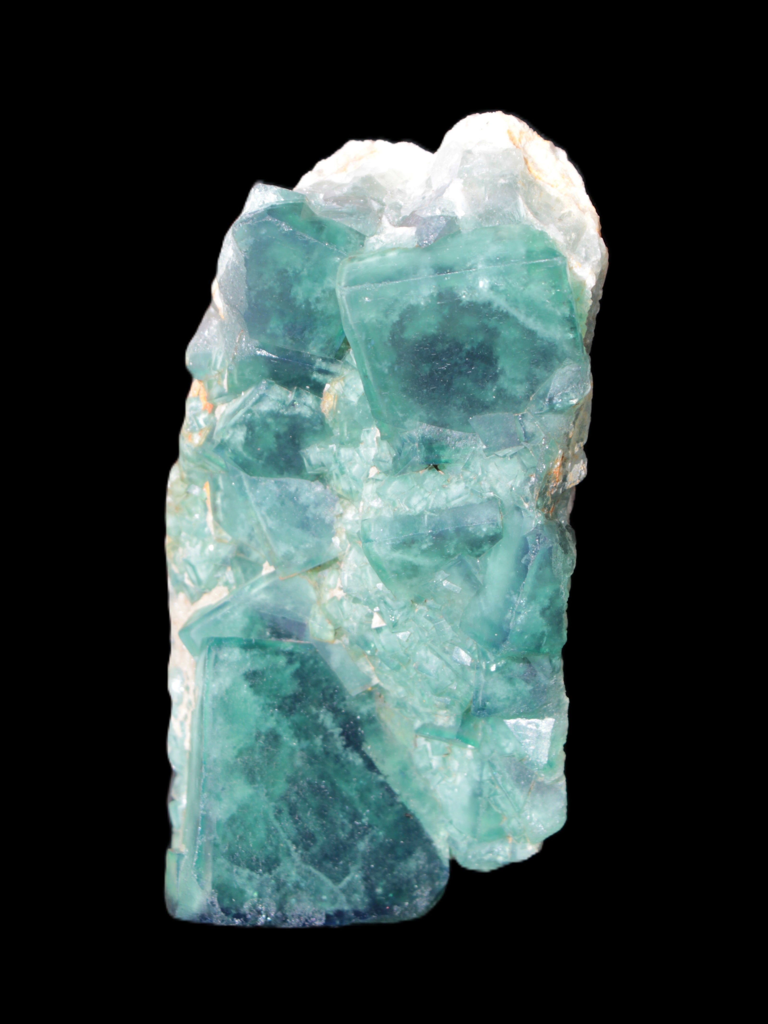 Green Fluorite cubic crystal cluster 130*100*50mm 1365g in sunlight - Rocks and Things Store