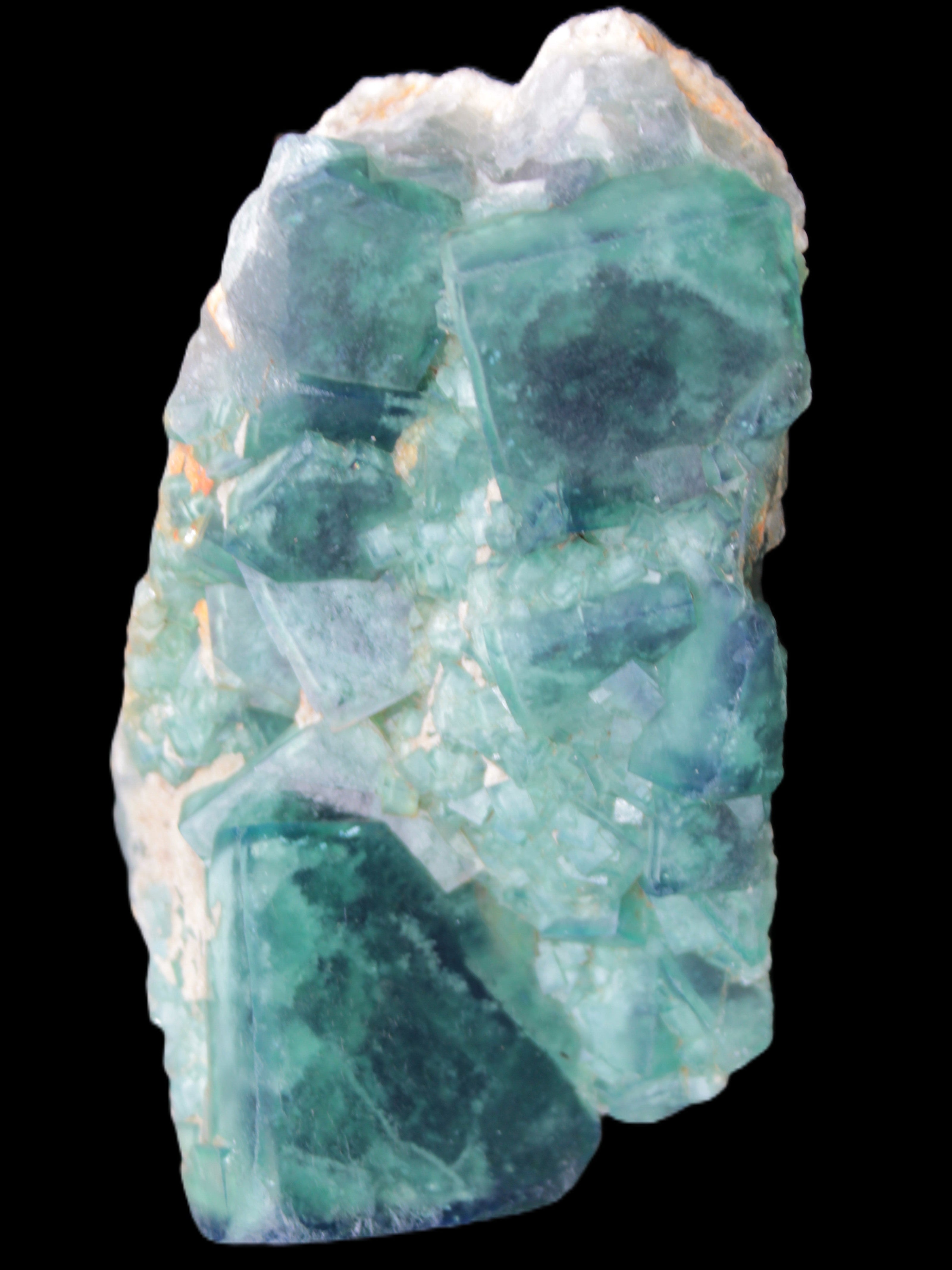 Green Fluorite cubic crystal cluster 130*100*50mm 1365g in sunlight - Rocks and Things Store