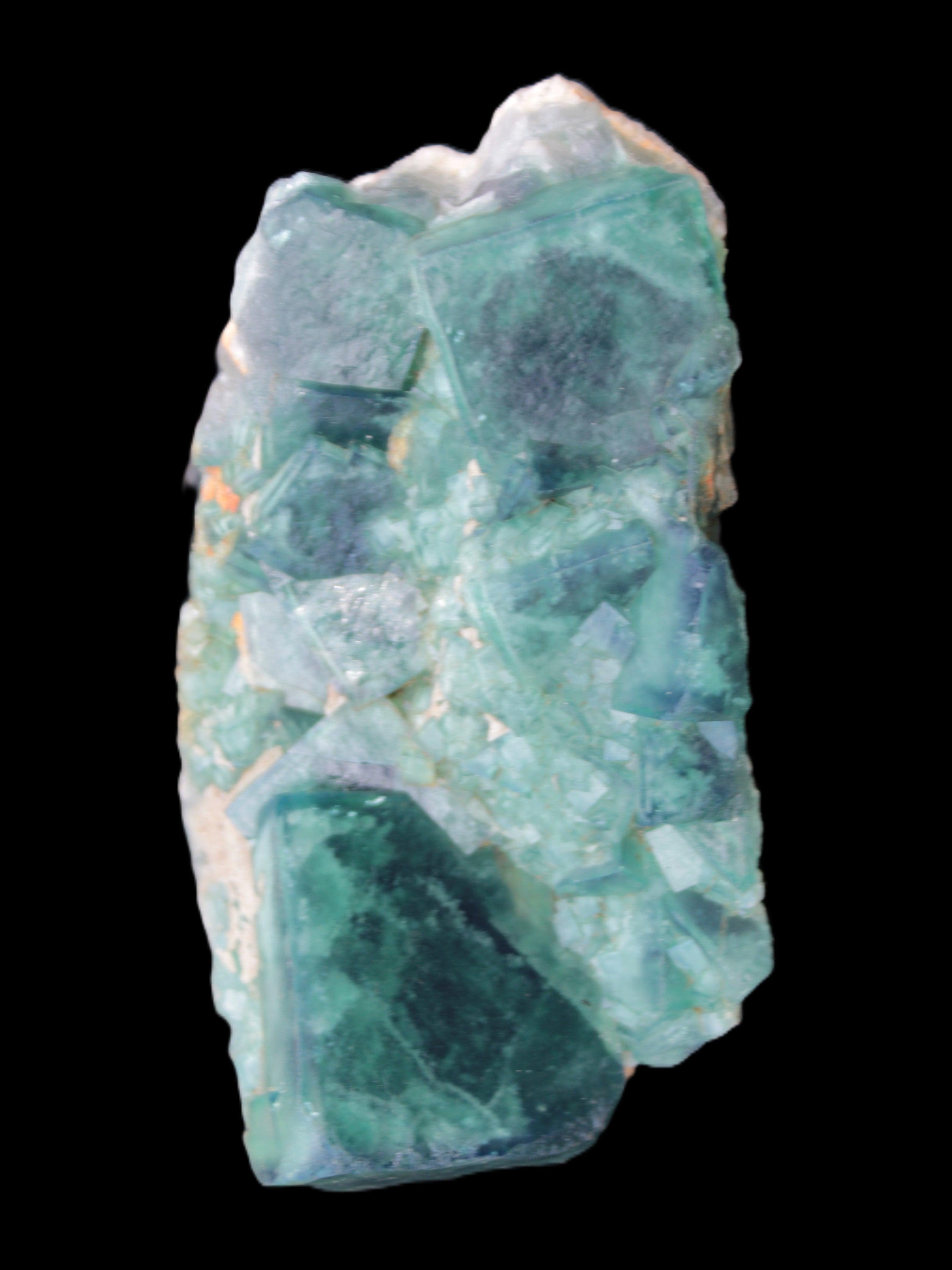 Green Fluorite cubic crystal cluster 130*100*50mm 1365g in sunlight - Rocks and Things Store