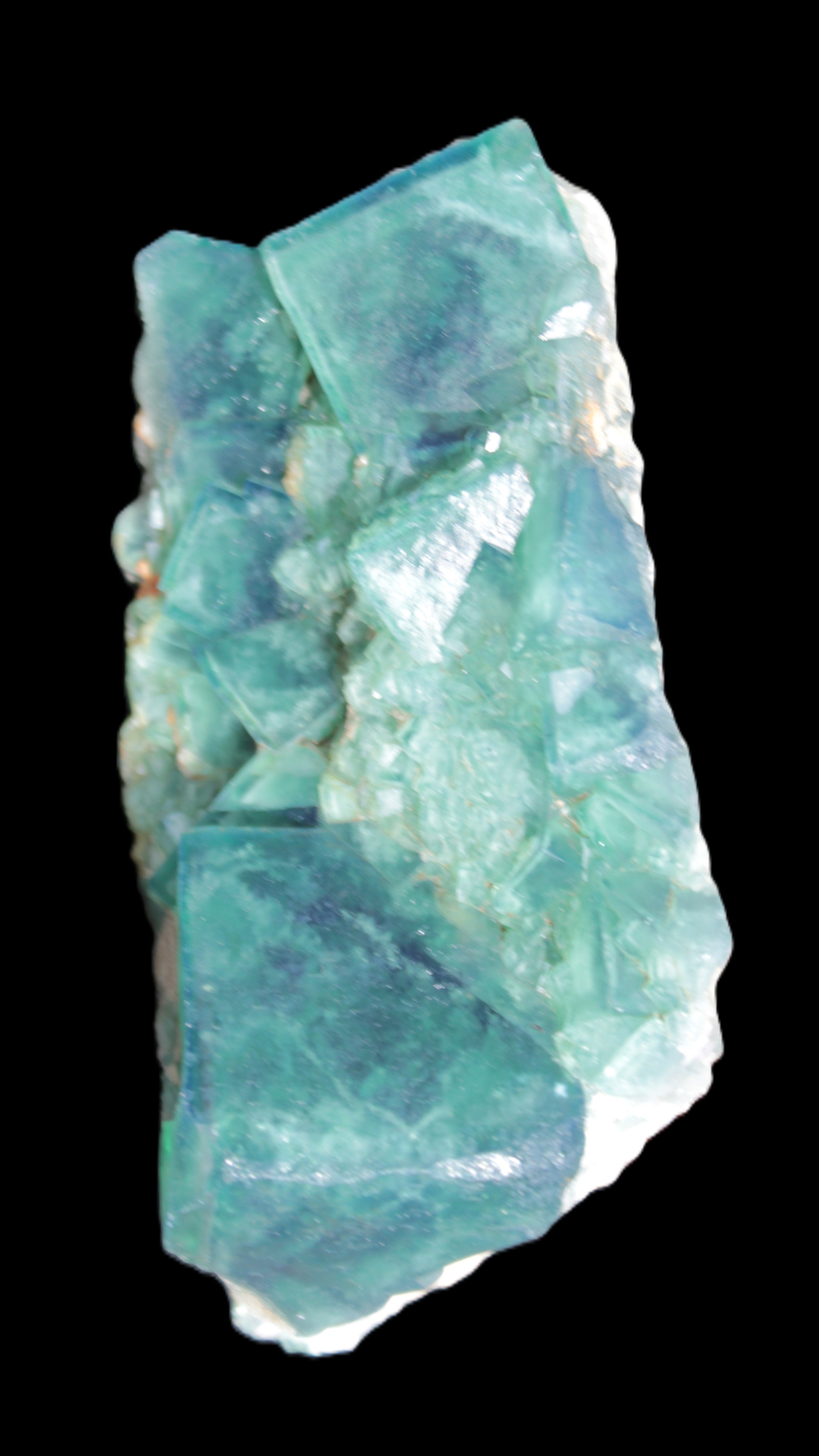 Green Fluorite cubic crystal cluster 130*100*50mm 1365g in sunlight - Rocks and Things Store