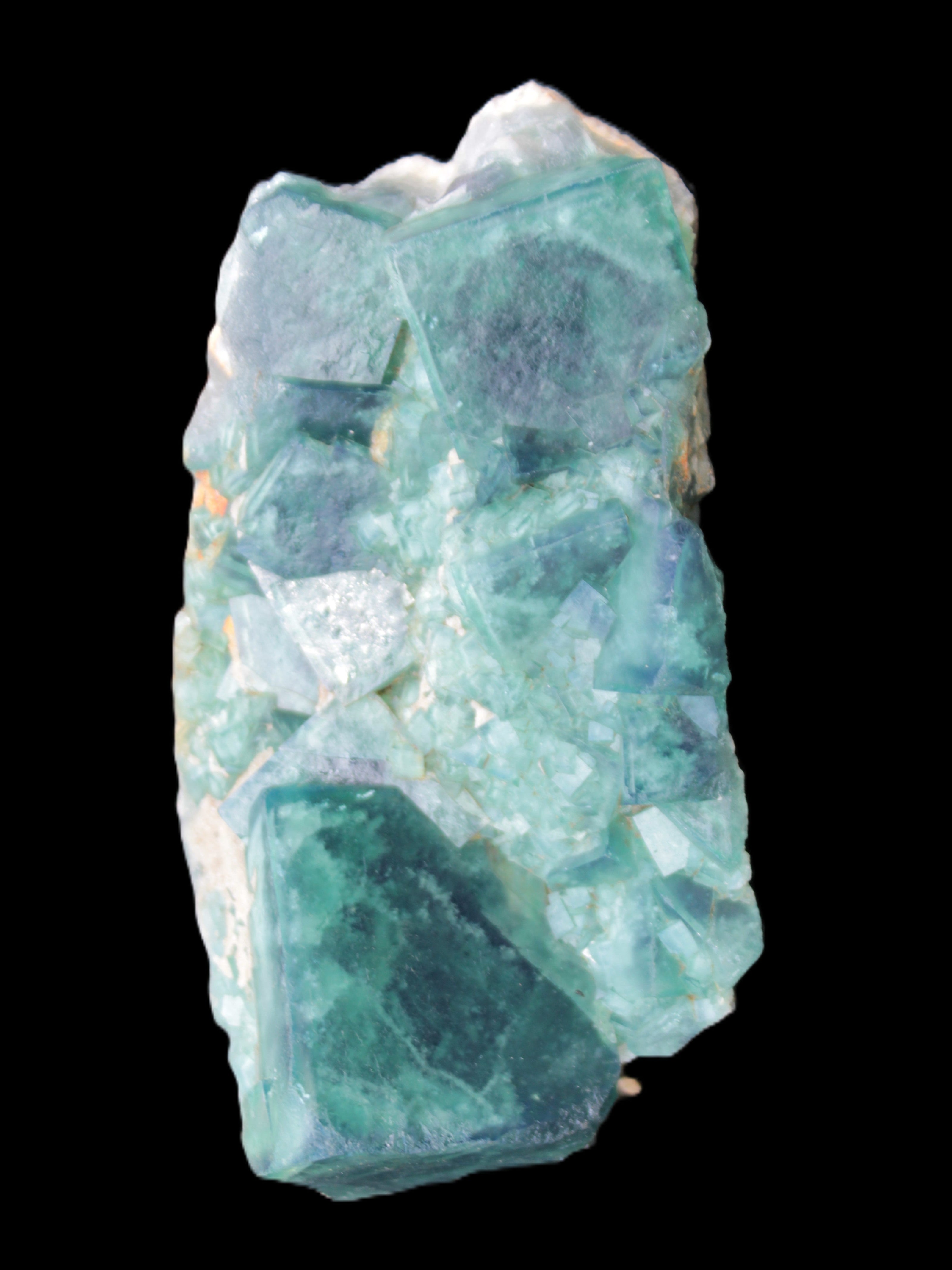 Green Fluorite cubic crystal cluster 130*100*50mm 1365g in sunlight - Rocks and Things Store