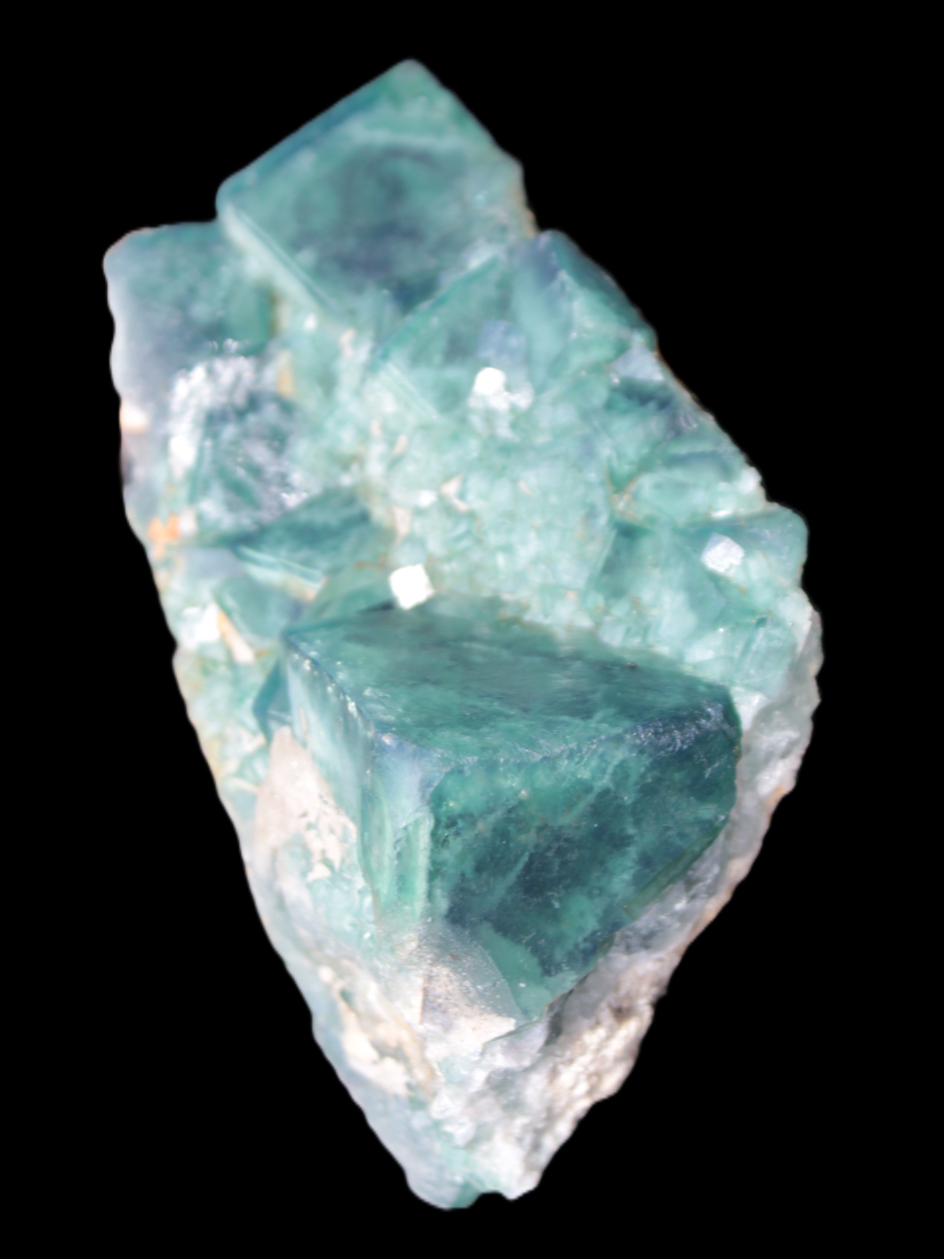 Green Fluorite cubic crystal cluster 130*100*50mm 1365g in sunlight - Rocks and Things Store