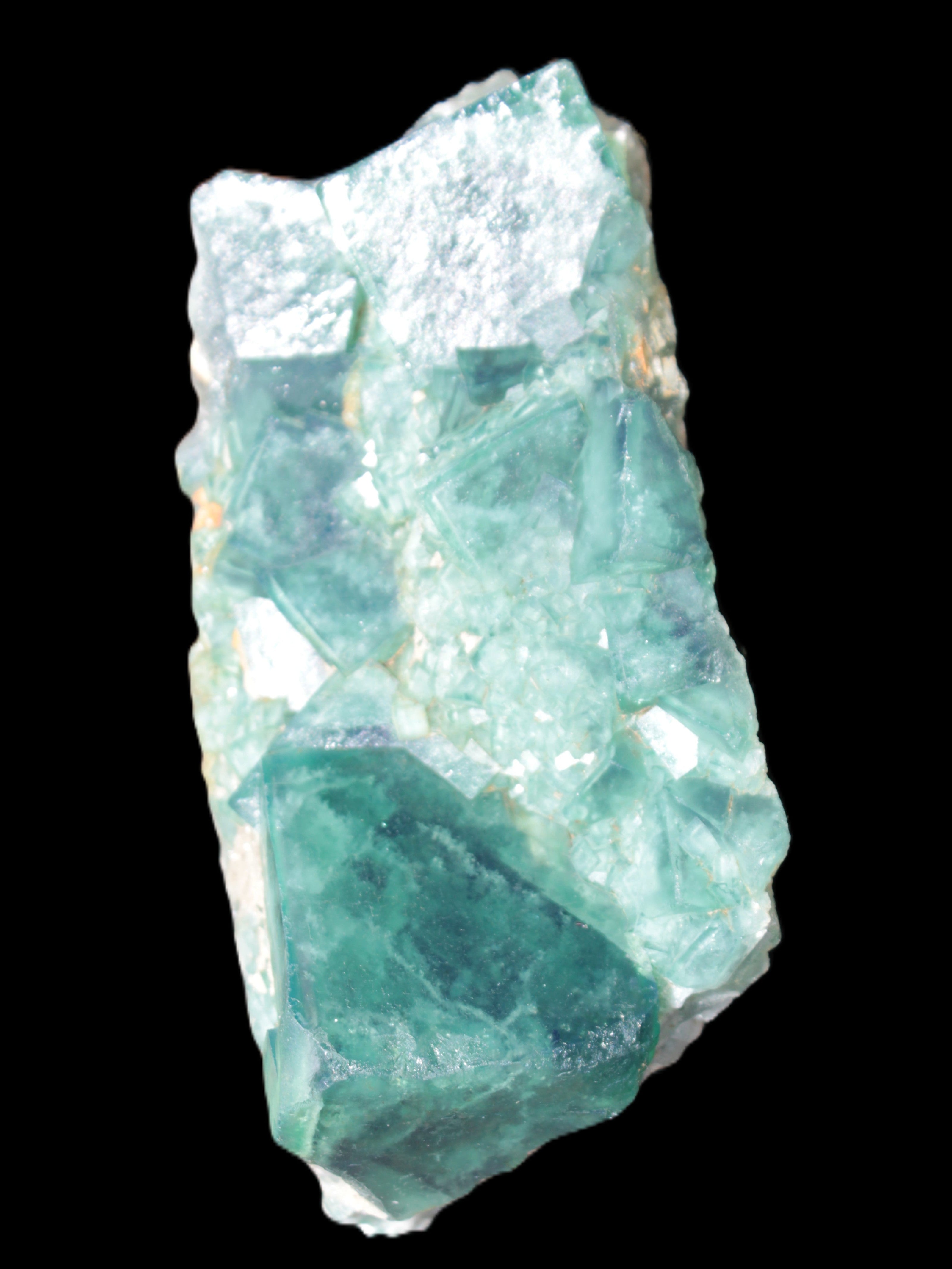 Green Fluorite cubic crystal cluster 130*100*50mm 1365g in sunlight - Rocks and Things Store