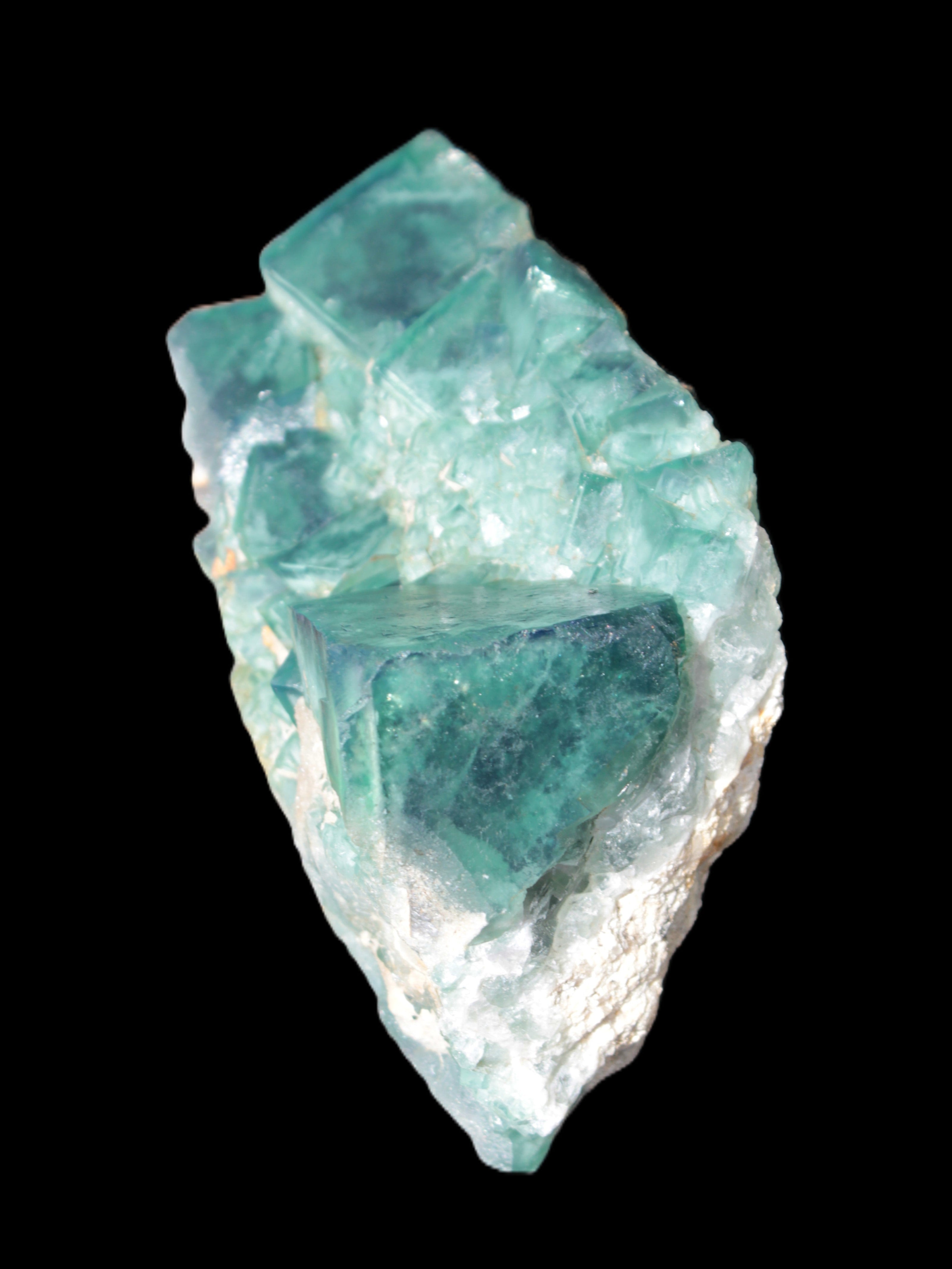 Green Fluorite cubic crystal cluster 130*100*50mm 1365g in sunlight - Rocks and Things Store