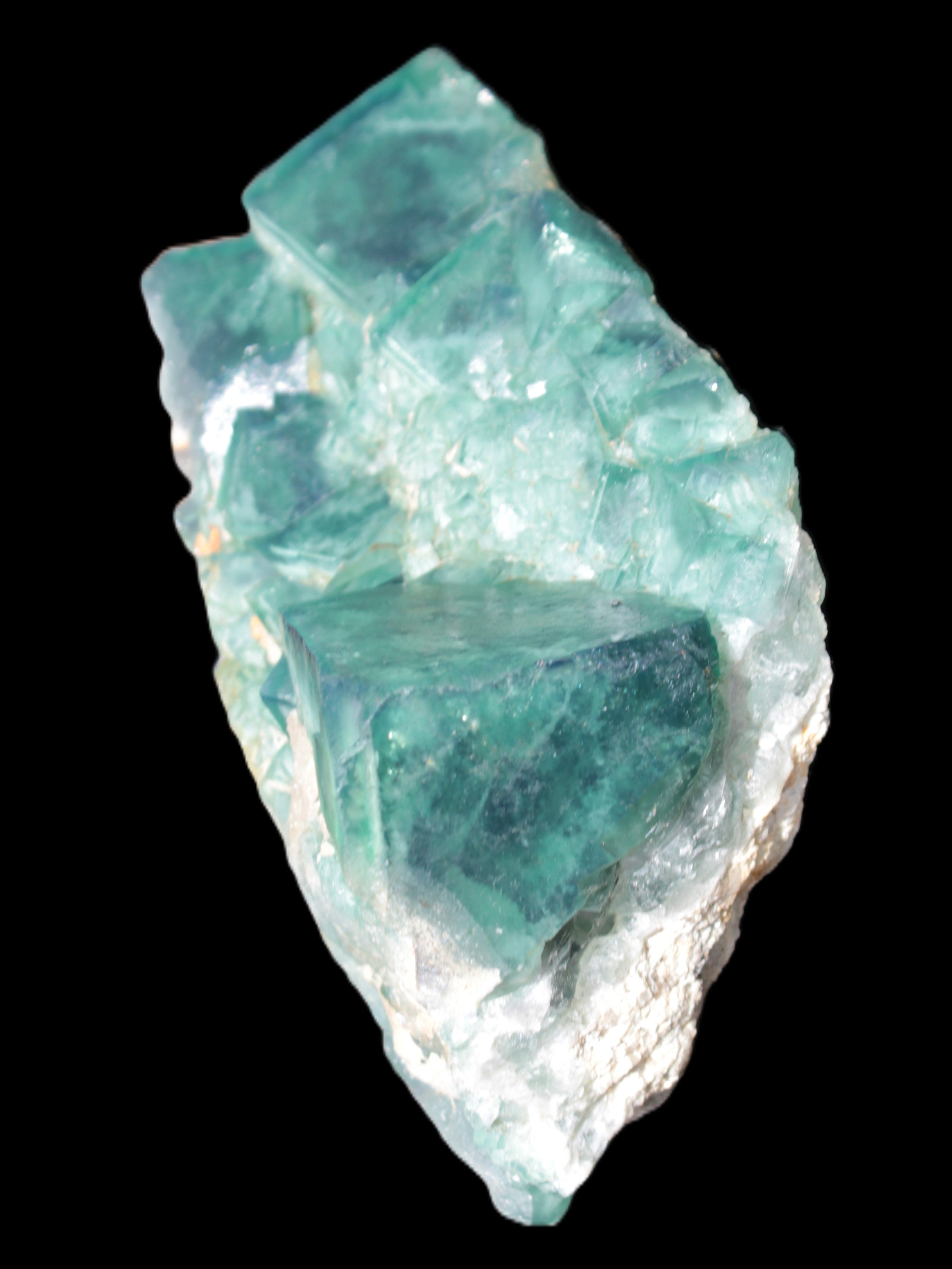 Green Fluorite cubic crystal cluster 130*100*50mm 1365g in sunlight - Rocks and Things Store