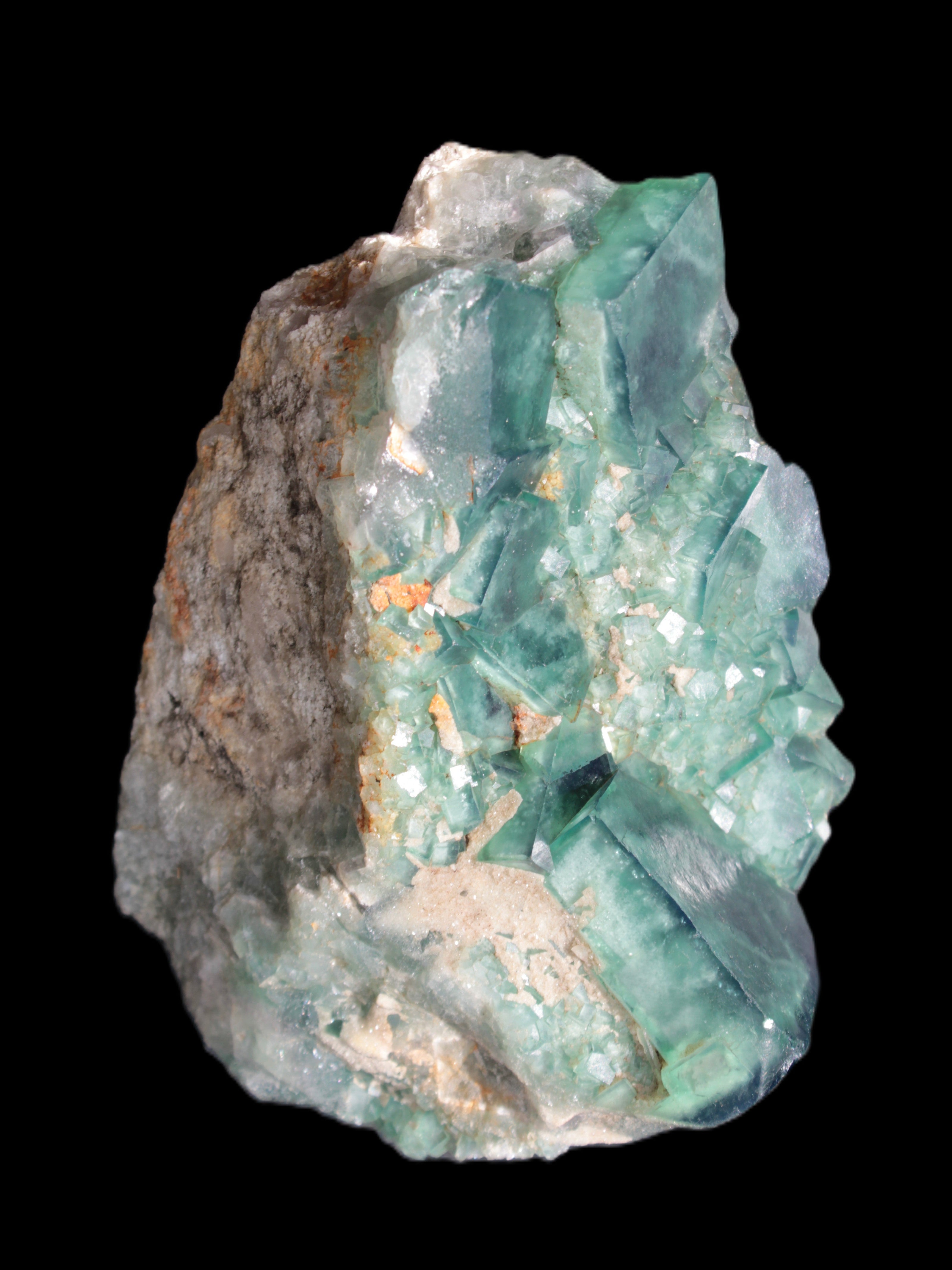 Green Fluorite cubic crystal cluster 130*100*50mm 1365g in sunlight - Rocks and Things Store