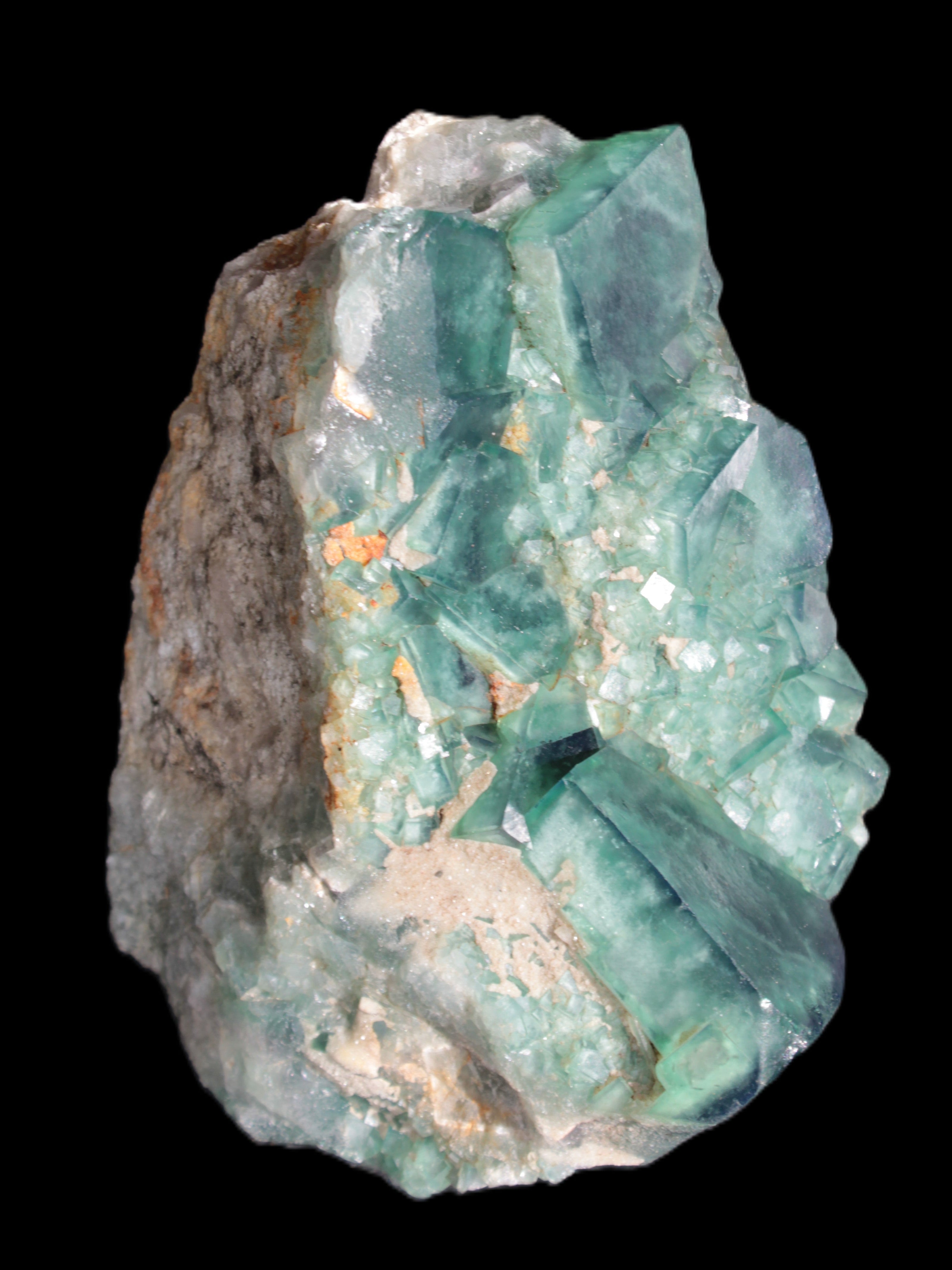 Green Fluorite cubic crystal cluster 130*100*50mm 1365g in sunlight - Rocks and Things Store