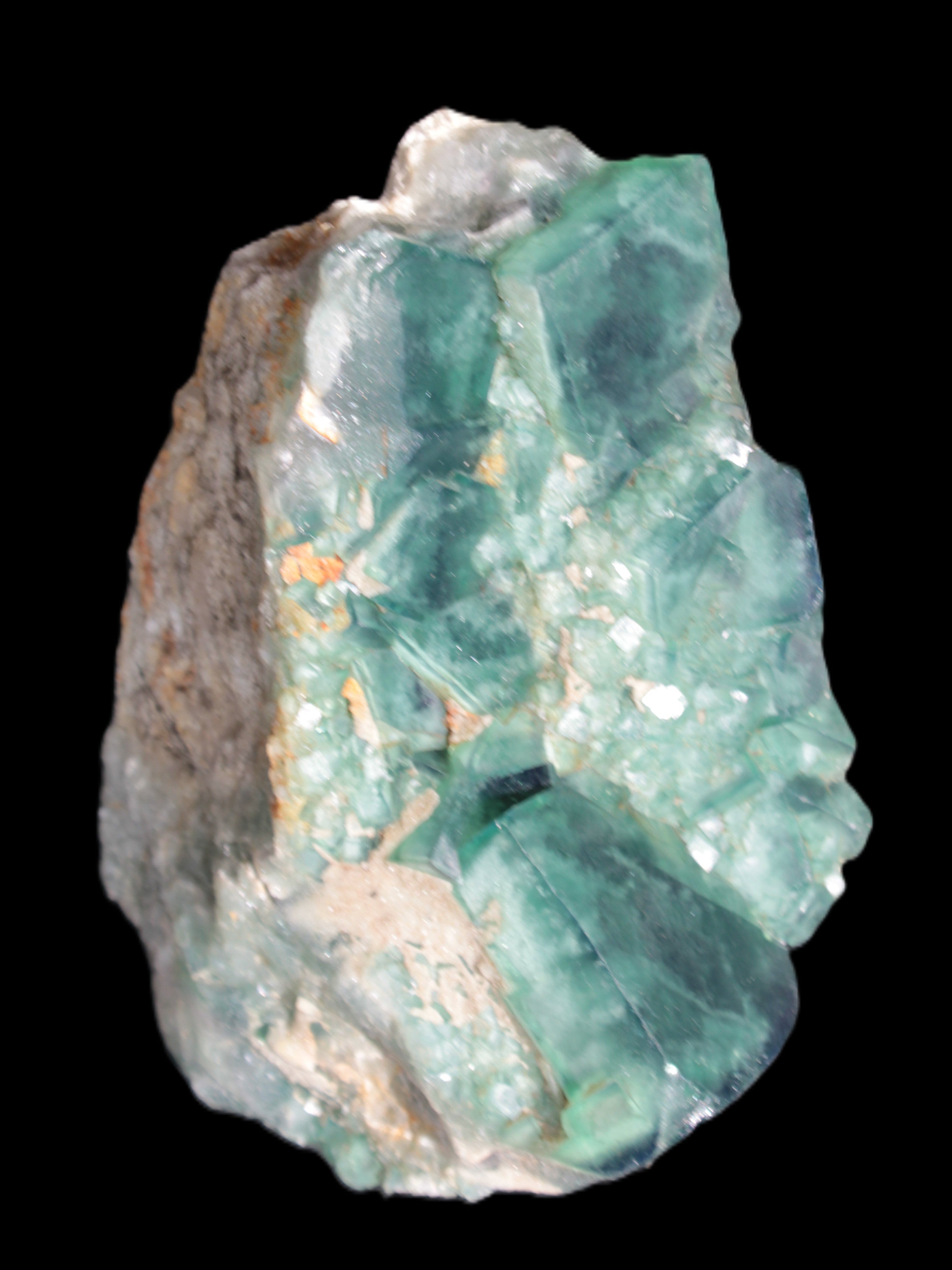 Green Fluorite cubic crystal cluster 130*100*50mm 1365g in sunlight - Rocks and Things Store