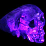 Sphalerite hand-carved skull 69*106*64mm 441g in UV light - Rocks and Things Store