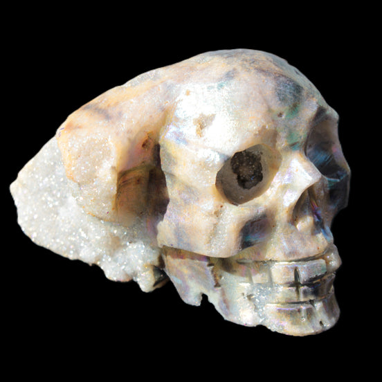 Sphalerite hand-carved skull 69*106*64mm 441g in sunlight - Rocks and Things Store