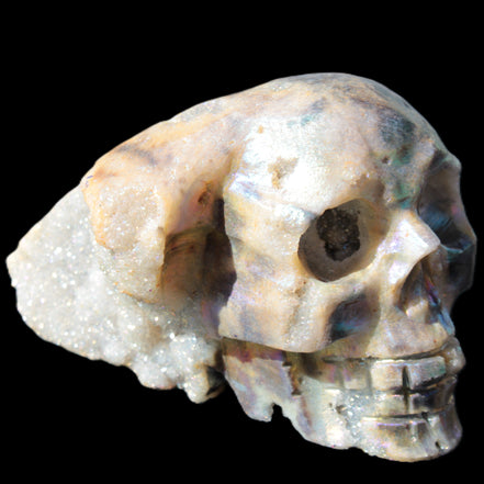 Sphalerite hand-carved skull 69*106*64mm 441g in sunlight - Rocks and Things Store