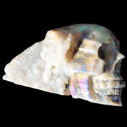 Sphalerite hand-carved skull 69*106*64mm 441g in sunlight - Rocks and Things Store