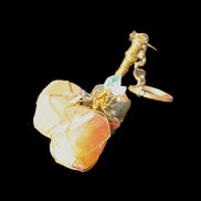 Carnelian Agate, Jasper and Nephrite Jade wire-wrapped keychain 120mm 91g Rocks and Things Store