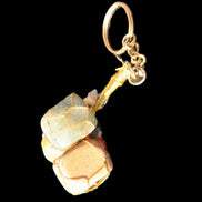 Carnelian Agate, Jasper and Nephrite Jade wire-wrapped keychain 120mm 91g Rocks and Things Store