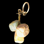 Carnelian Agate, Jasper and Nephrite Jade wire-wrapped keychain 120mm 91g Rocks and Things Store