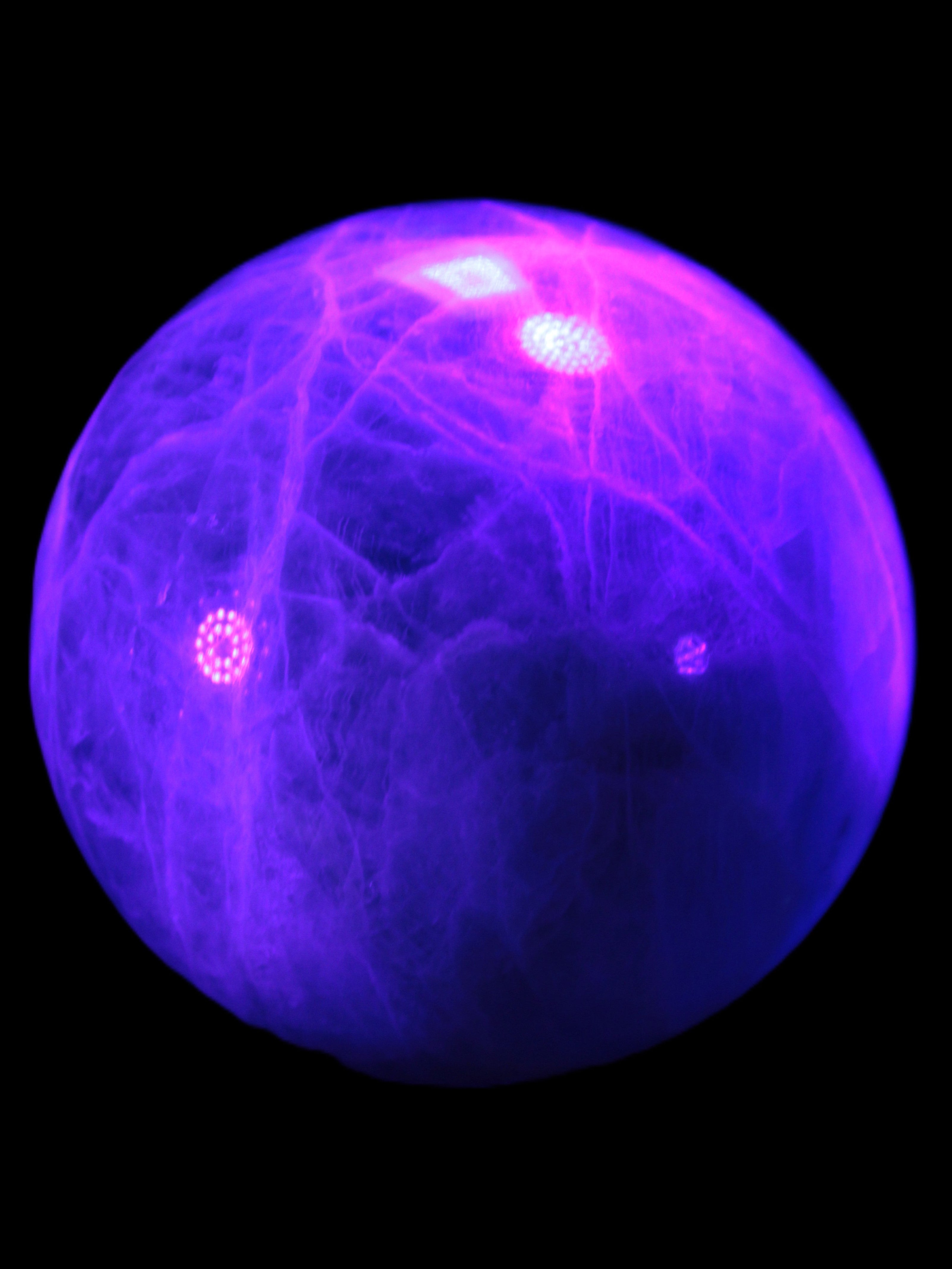 Green Fluorite sphere 108mm 2056g in UV light - Rocks and Things Store