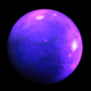 Green Fluorite sphere 108mm 2056g in UV light - Rocks and Things Store