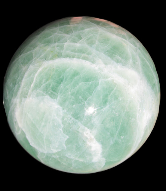 Green Fluorite sphere 108mm 2056g in sunlight - Rocks and Things Store