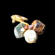 Amazonite, Jasper and Tigers Eye wire-wrapped keychain 140mm 50g Rocks and Things Store