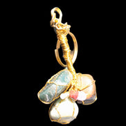 Amazonite, Jasper and Tigers Eye wire-wrapped keychain 140mm 50g Rocks and Things Store