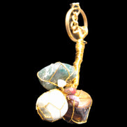 Amazonite, Jasper and Tigers Eye wire-wrapped keychain 140mm 50g Rocks and Things Store