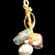 Amazonite, Jasper and Tigers Eye wire-wrapped keychain 140mm 50g Rocks and Things Store