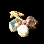 Amazonite, Jasper and Tigers Eye wire-wrapped keychain 140mm 50g Rocks and Things Store