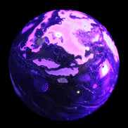 Moss Agate sphere 99mm 1322g in UV light - Rocks and Things Store