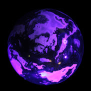 Moss Agate sphere 99mm 1322g in UV light - Rocks and Things Store