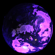 Moss Agate sphere 99mm 1322g in UV light - Rocks and Things Store