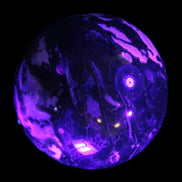 Moss Agate sphere 99mm 1322g in UV light - Rocks and Things Store