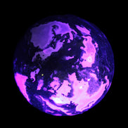 Moss Agate sphere 99mm 1322g in UV light - Rocks and Things Store