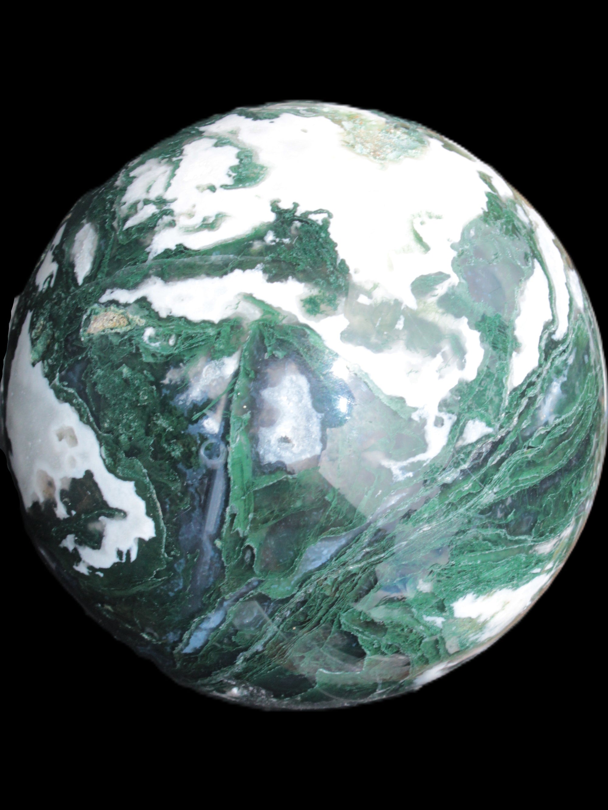 Moss Agate sphere 99mm 1322g Rocks and Things Store