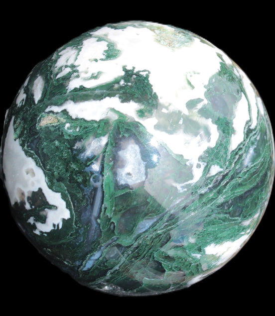 Moss Agate sphere 99mm 1322g Rocks and Things Store