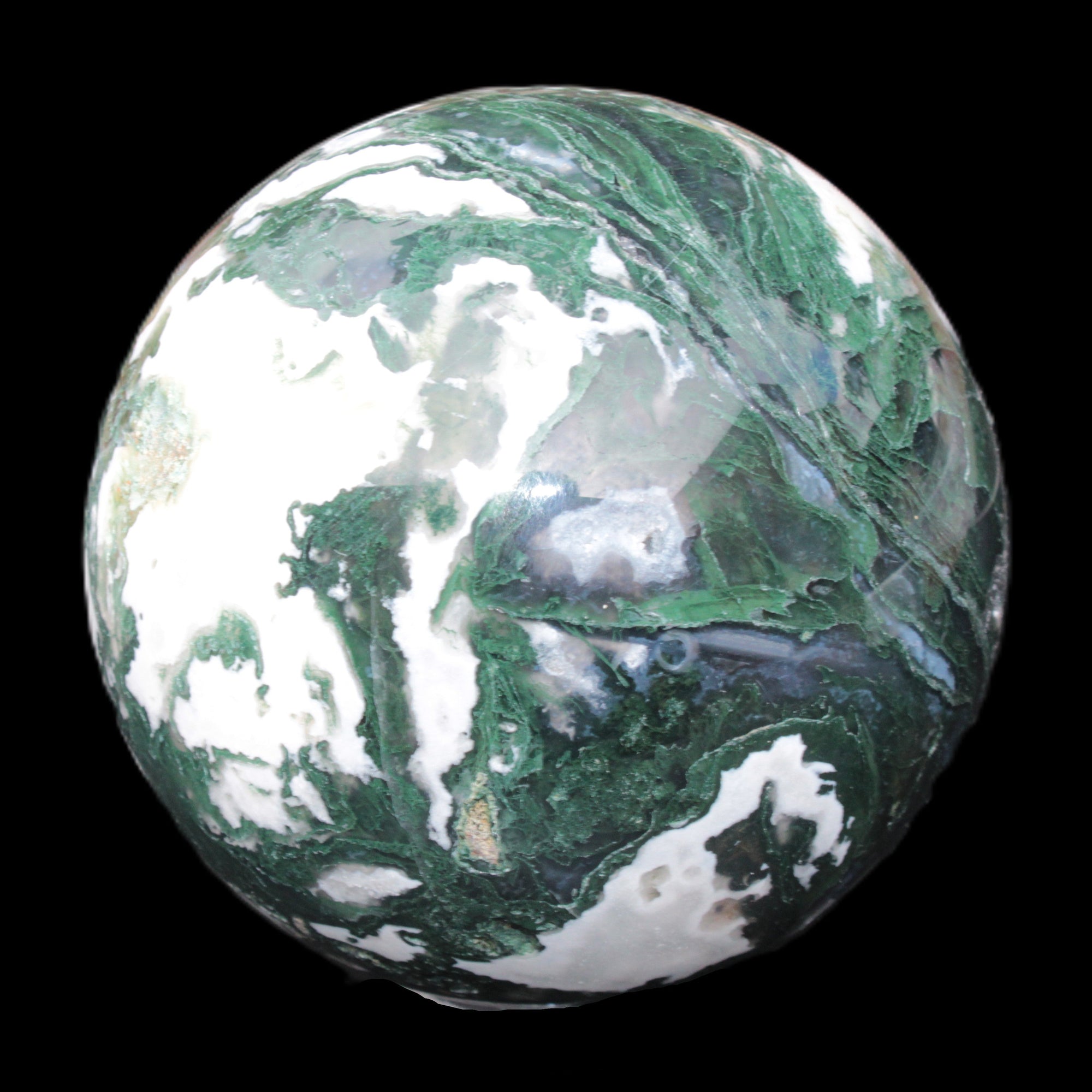 Moss Agate sphere 99mm 1322g Rocks and Things Store