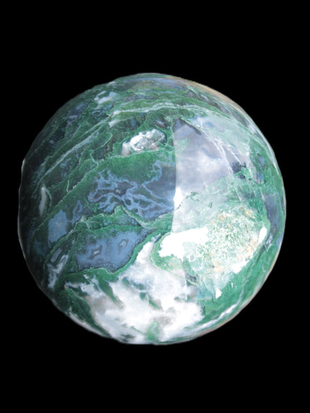 Moss Agate sphere 99mm 1322g Rocks and Things Store