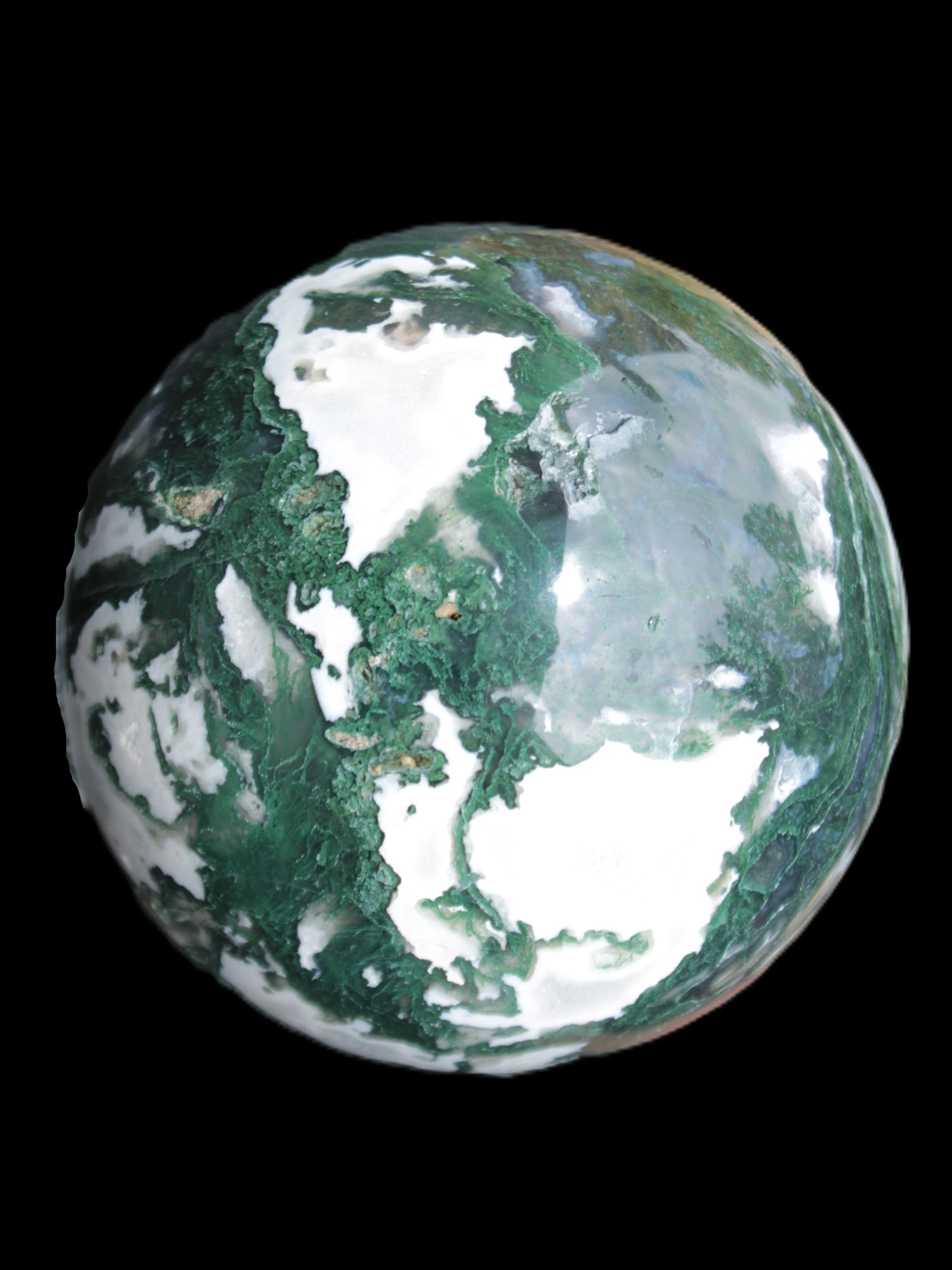 Moss Agate sphere 99mm 1322g Rocks and Things Store