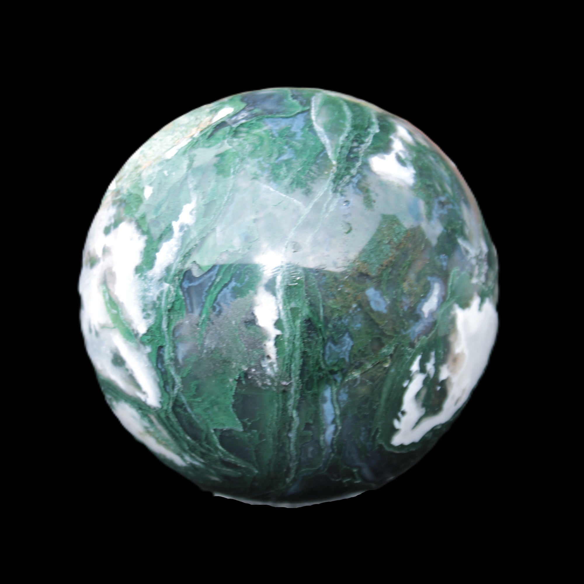 Moss Agate sphere 99mm 1322g Rocks and Things Store