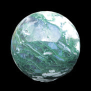 Moss Agate sphere 99mm 1322g in sunshine - Rocks and Things Store