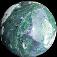 Moss Agate sphere 99mm 1322g in sunshine - Rocks and Things Store